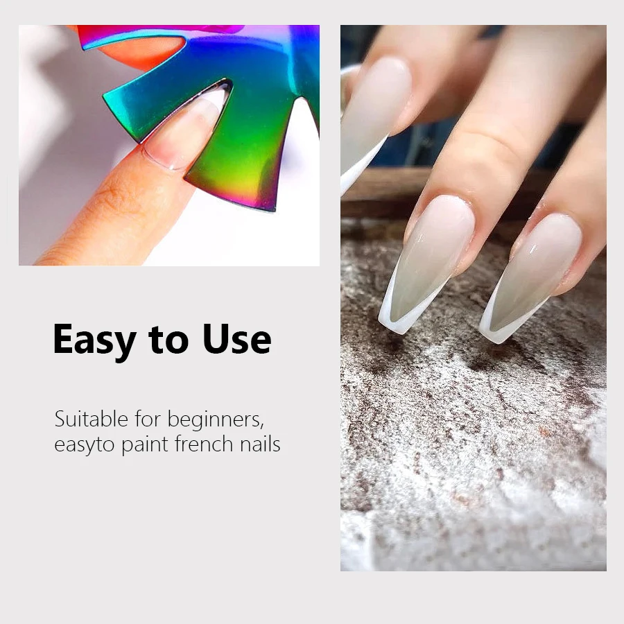 Französische Maniküre V-Linien-Kantenformer Nagelschablone Styling-Form Perfekte Lächelnlinien-Formungsvorlage für Salon & Heimgebrauch – Detail 4