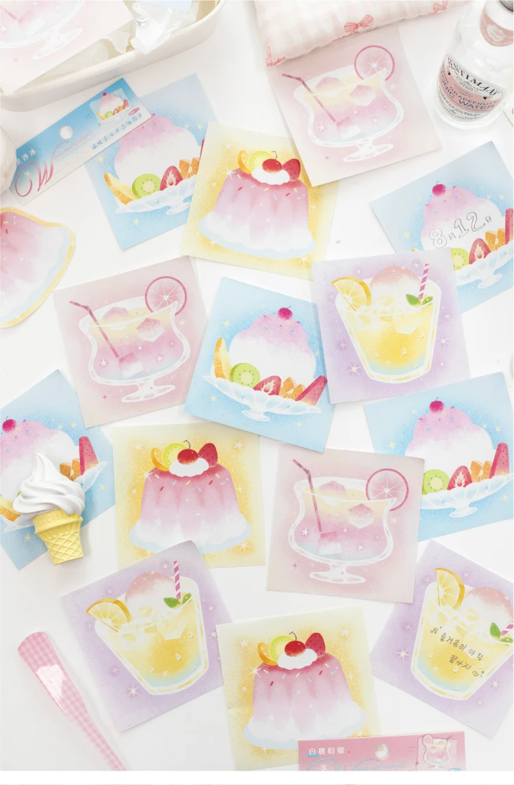 Journal GO 100 Stück Aquarell-Dessert- & Getränke-Weißkraftpapier für Scrapbooking, Fruchtlimonade, Eiscreme, Pudding, Journalmaterial – Detail 10