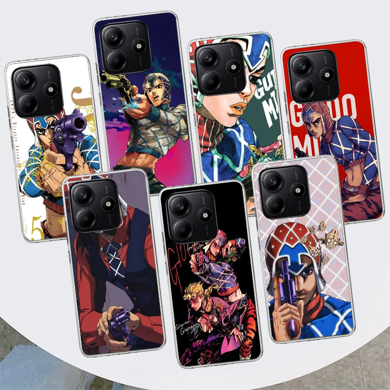 Чехол для телефона JoJo Adventure Guido Mista для Xiaomi Redmi Note 11S 12S 14S 11 12 13 14 Pro Plus 11T 11E 10S 10 9S 4G 5G с мягким принтом