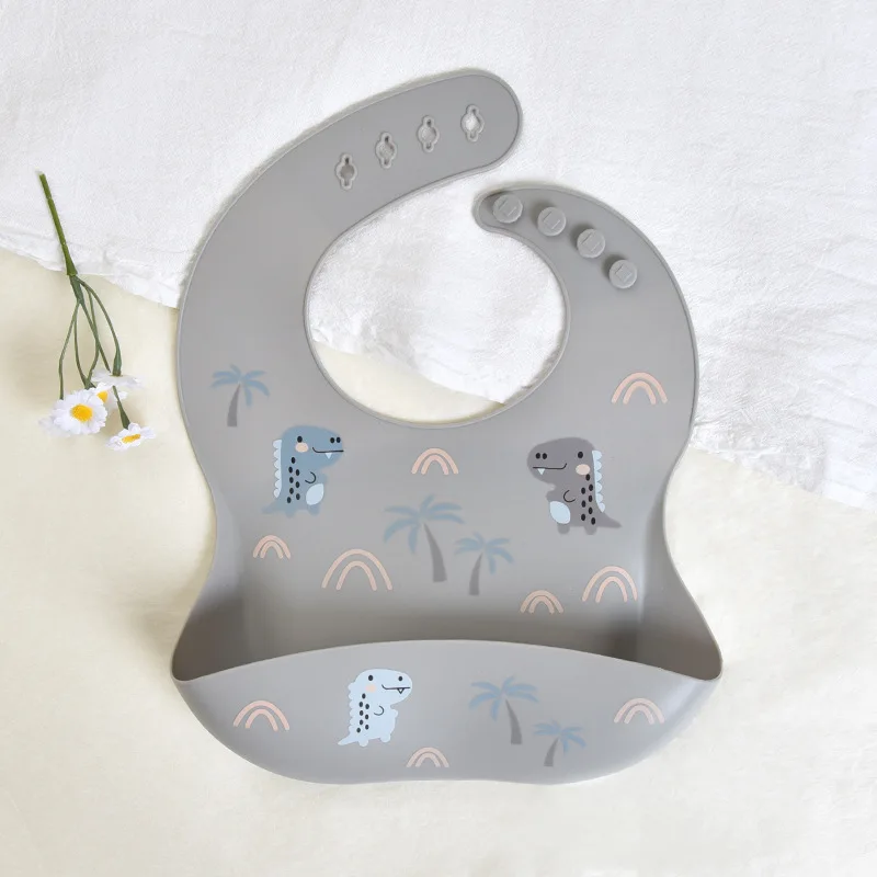 Food Grade Silicone Baby Eating Bibs Easy to Clean Baby Bibs Drool Towels Waterproof Children Silicone Drool Bibs