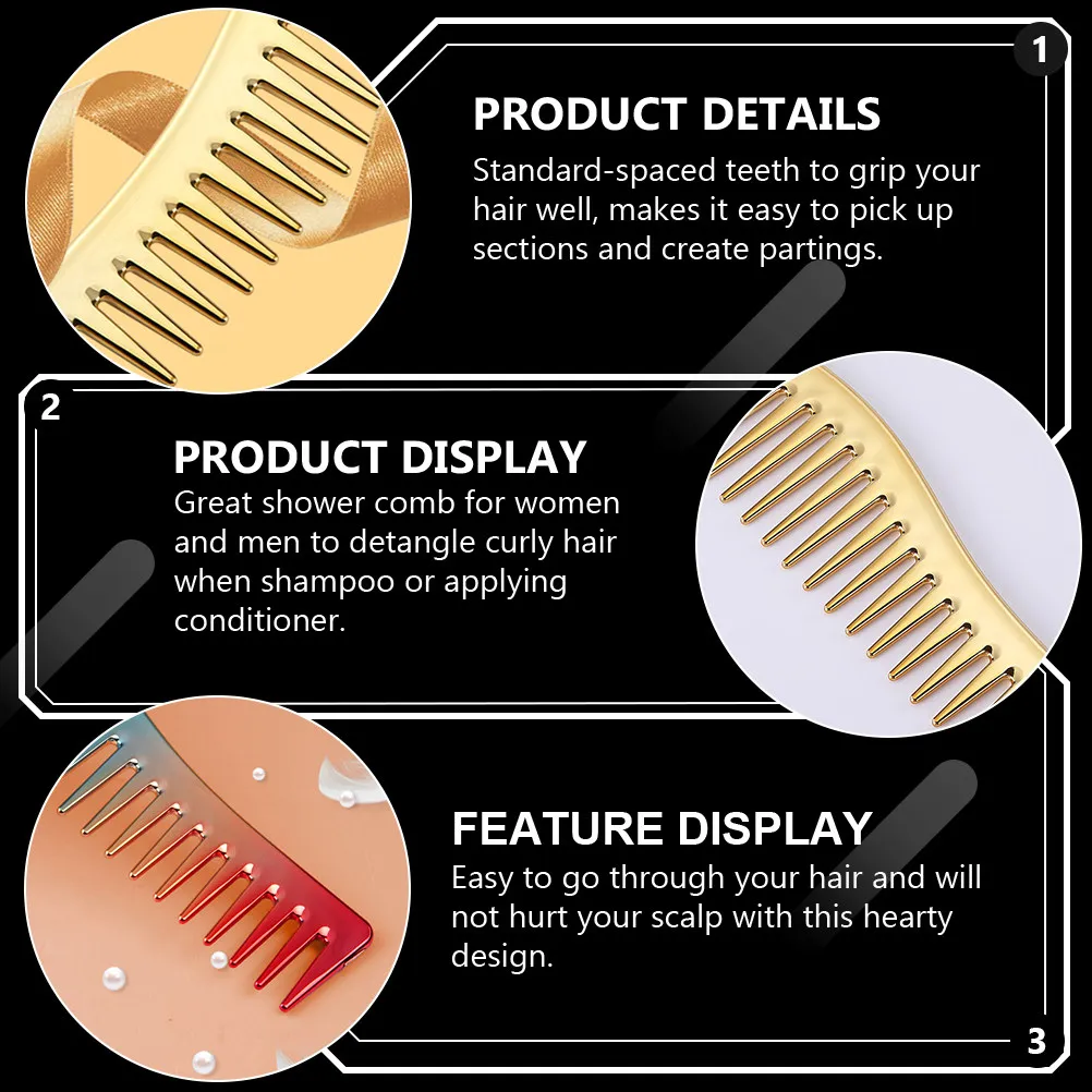 

Набор из 3 парикмахерских расчесок с широкими зубьями для распутывания волос, стрижки, окрашивания и укладки. Идеально для парикмахеров. Плавное скольжение, бережное воздействие на кожу головы, подходит для использования с шампунем.