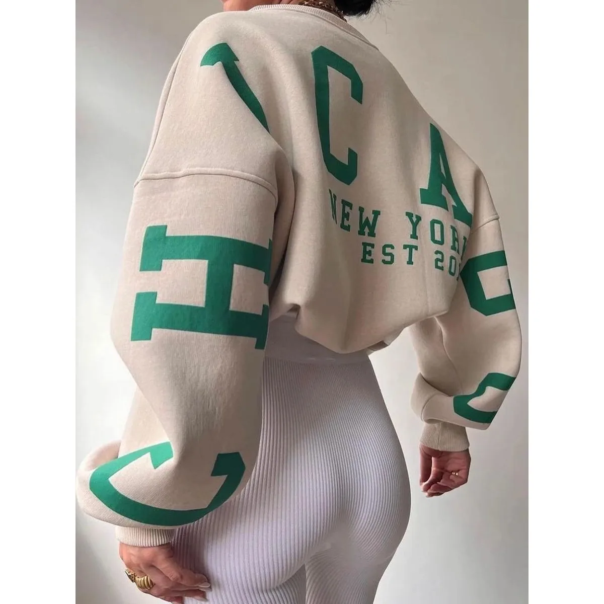 سترة Combhasaki النسائية Y2K فضفاضة مريحة ex Sle Faionable ملابس الشارع الشهير طويلة غير رسمية Sve irt