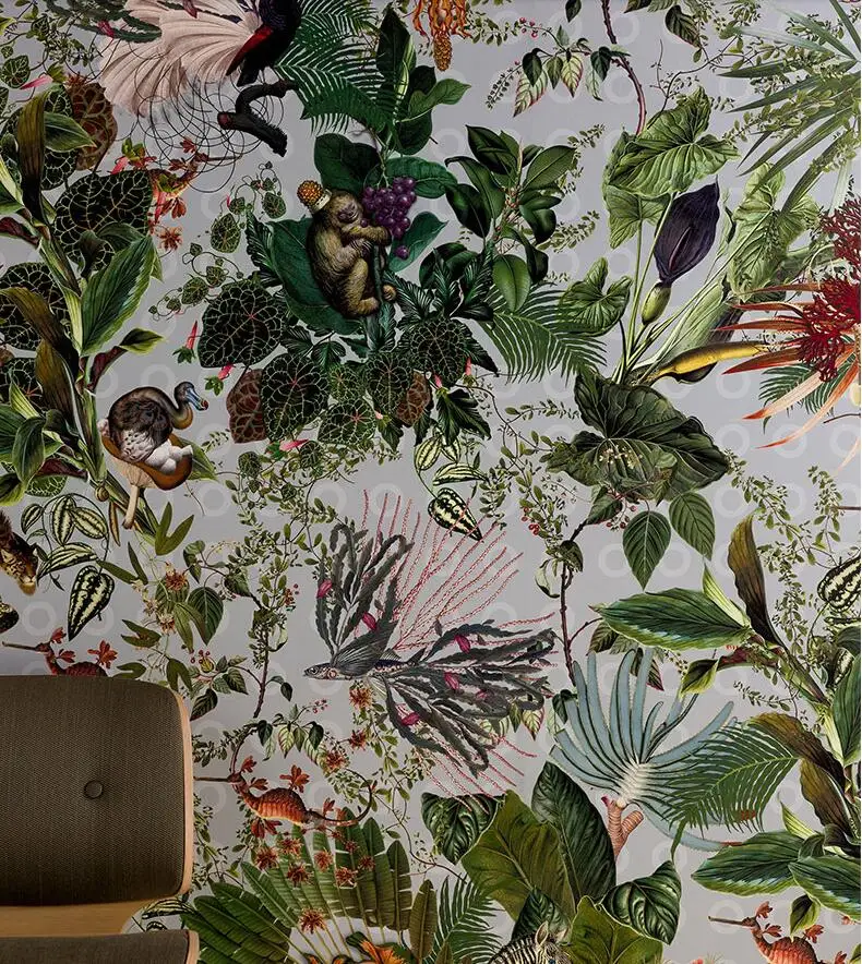 Personalized custom mural 3d wallpaper American leaves strange monster bedroom living room background wall papel de parede