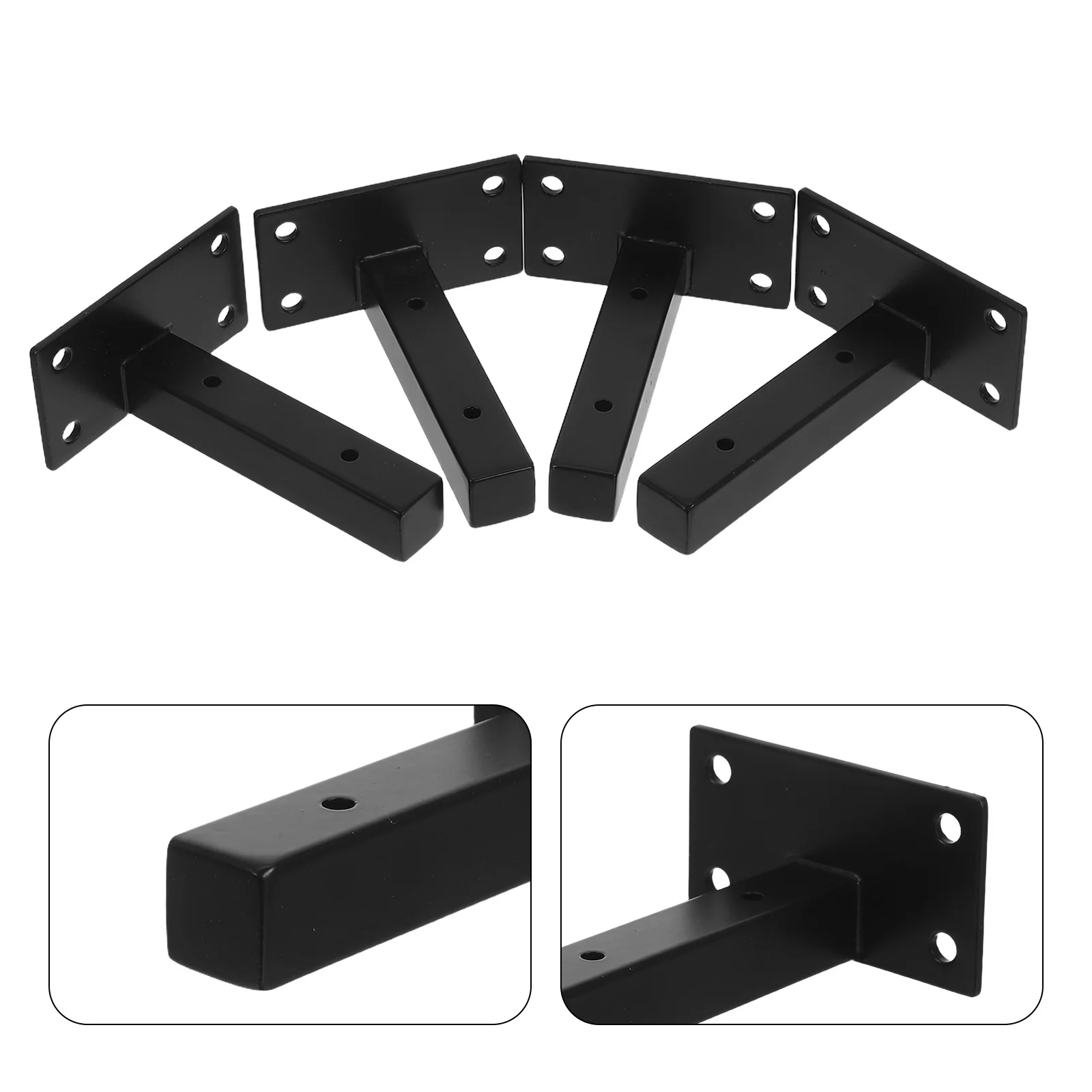 

4Pcs Heavy Duty Wall Shelf Brackets Rolled Steel Floating Supports Garage Kitchen Workbench Shelving Brackets