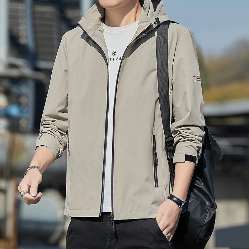 

Male Oversize Waterproof Bomber Camping Loose Jackets Men Removable Hooded Jacket Men Outdoor Hooded Windbreaker Trench Coats