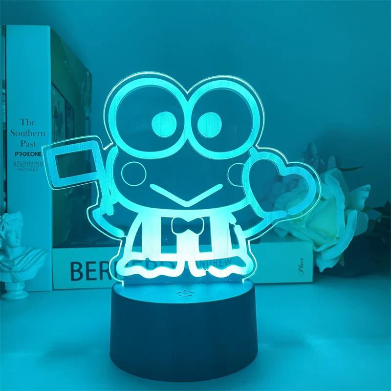 7 Color Sanrio Hello Kitty Night Light Table Lamp Cinnamoroll Kuromi Kawaii Melody Desktop Decor Led Anime Bedroom Bedside Lamp