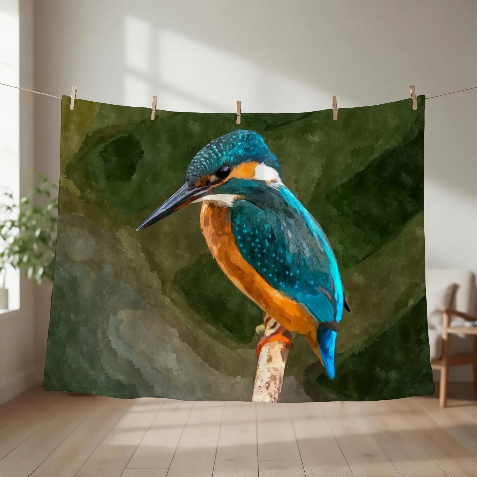 Kingfisher Throw Blanket for babies Winter beds Designers Warm Blankets