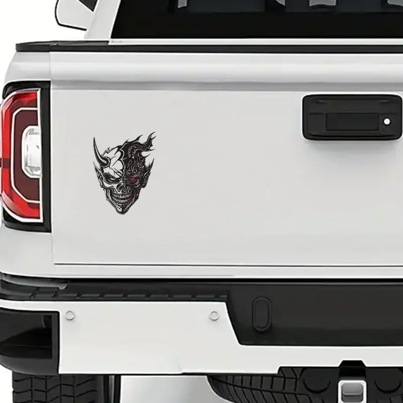 Sci - Fi Gothic - Decalque de carro com tema "Cyber Demon Skull", adesivo automático de suporte, item de estilo automotivo distintivo