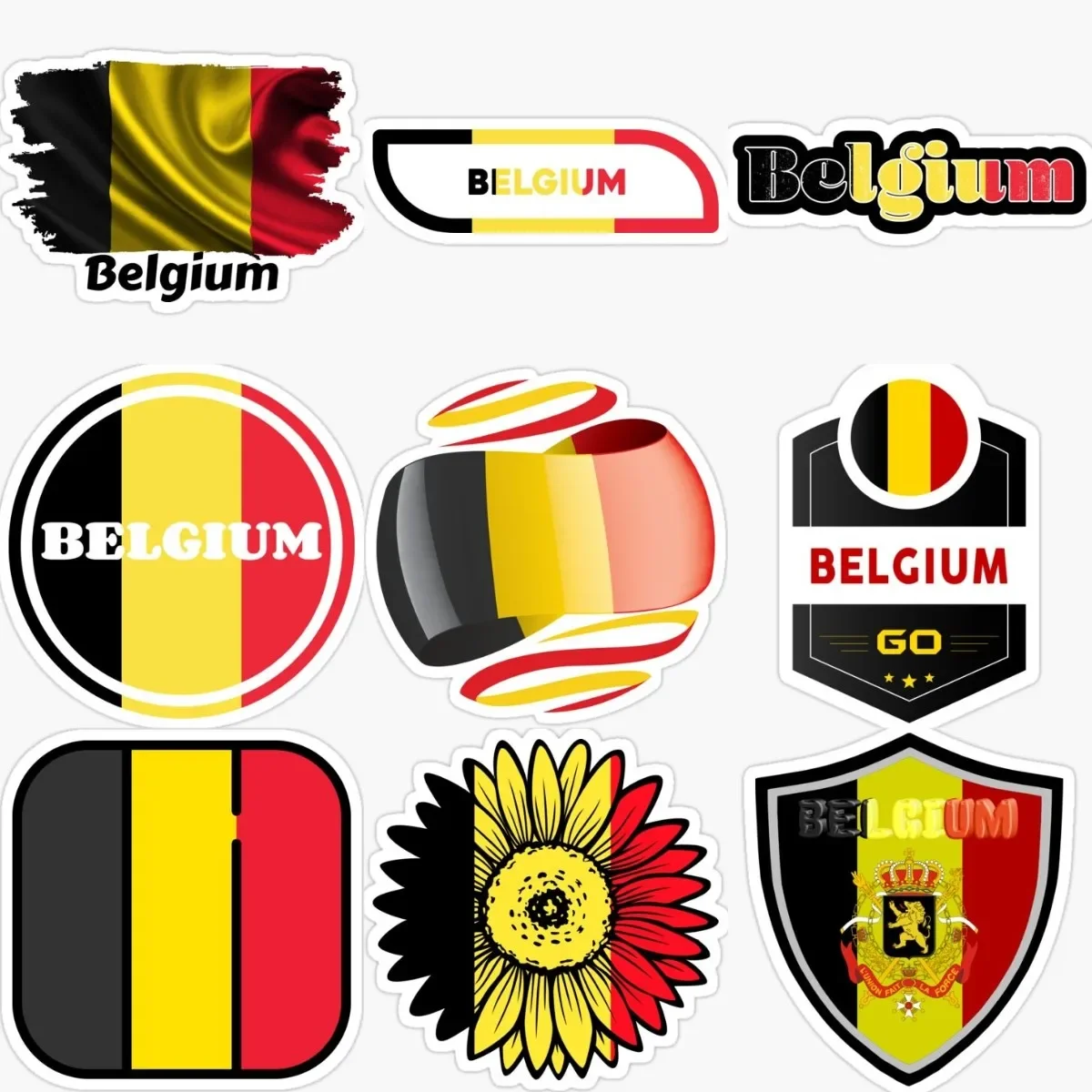 

BE Belgium Flag Creative PVC Sticker for Covered Scratch Decorate Car Camper Laptop Motorcycle Truck Van Room Decal Accessories