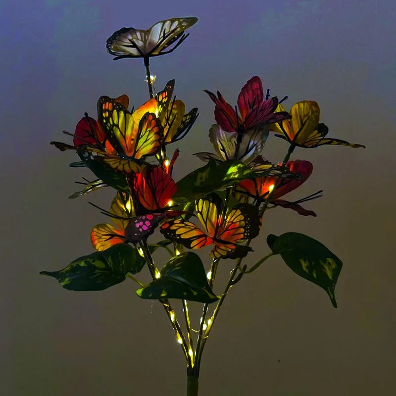 

Уличная солнечная лампа для газона, искусственная бабочка, подсолнух, солнечный сад, наземные фонари, кемпинг, свадьба, вечеринка, атмосфера, декор