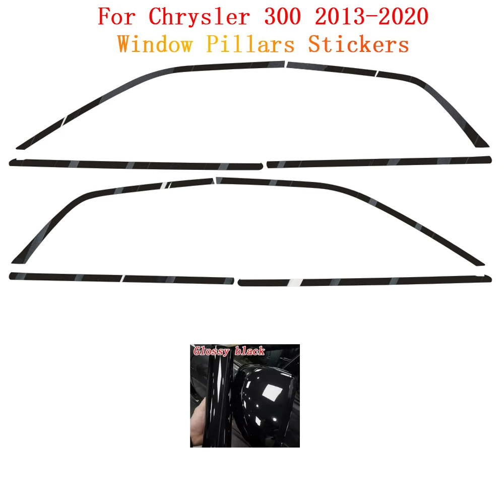 

apply to Chrysler 300 2013-2020 Window Chrome Delete Blackout ABC Pillars Glossy Black Stickers