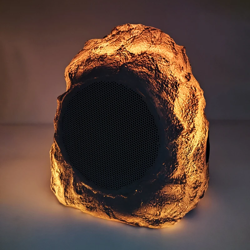 المتكلم روك شكل LED في الهواء الطلق مقاوم للماء سمّاعات بلوتوث صغيرة جديد 2025 جودة عالية الموسيقى حديقة ساحة فناء سطح السفينة الفناء الخلفي