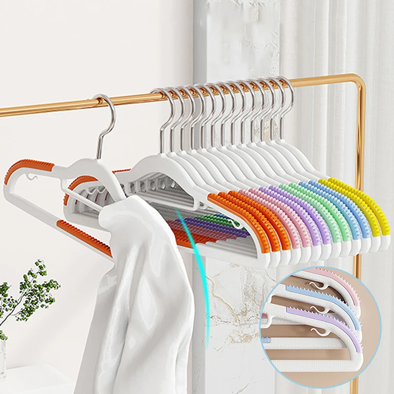10pcs Plastic Hanger Non-marking Non-slip Hanger Protective Clothes Anti-shoulder Corner Drying Clothes, Hanging Clothes