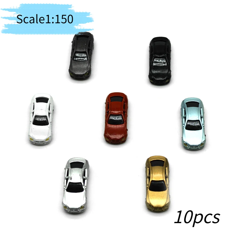 

10pcs Miniature Cars Model ABS Plastic Vehicle Toys Architecture Building Materials Diy Model Making for Diorama Random Colors