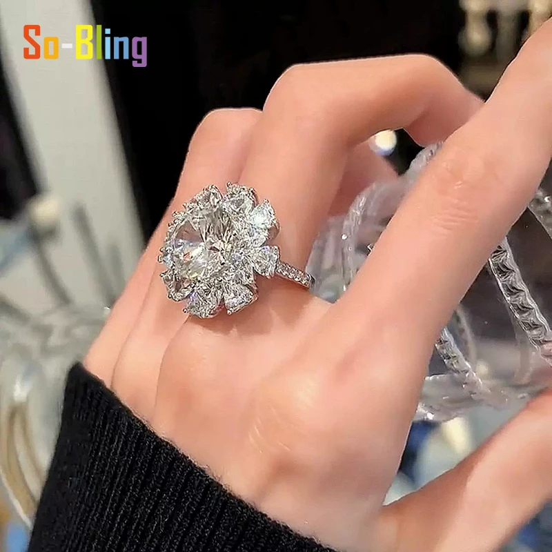 So-Bling 925 فضة خواتم 5ct مويسانيتي الدائري مع شهادة Gra للنساء أنيقة غرامة هدية مجوهرات الحفلات #2