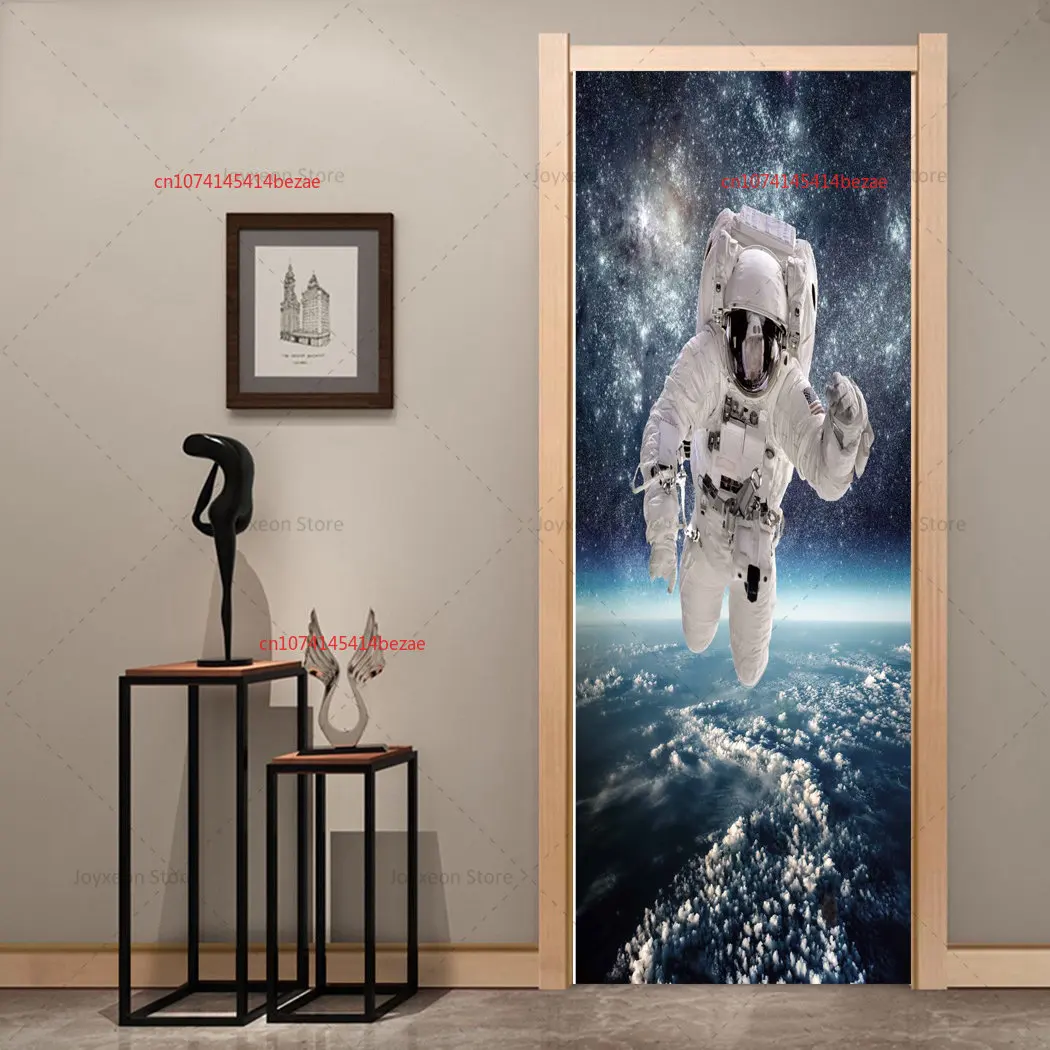 3D New Door Sticker vinile PVC impermeabile autoadesivo modello squalo Poster per Cabinet camera da letto decorazione della casa porta Sticker