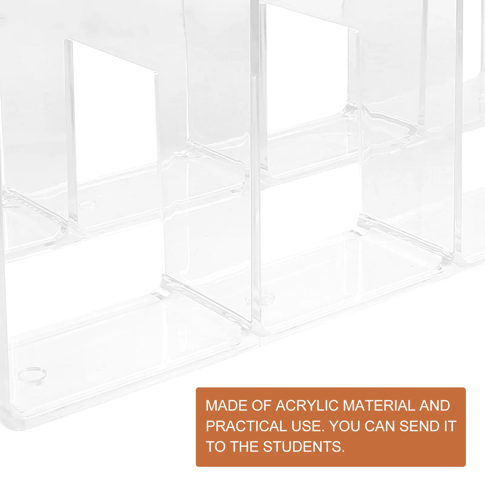 Clear Acrylic Bookend for Books Newspapers Magazines Documents Desktop Organizer Book Shelf Accessory Delicate Chamfered Edge