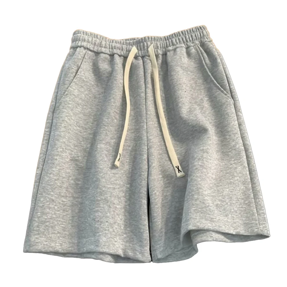 

Дышащие спортивные шорты свободного кроя для фитнеса и активного отдыха, однотонные, повседневные, пляжные