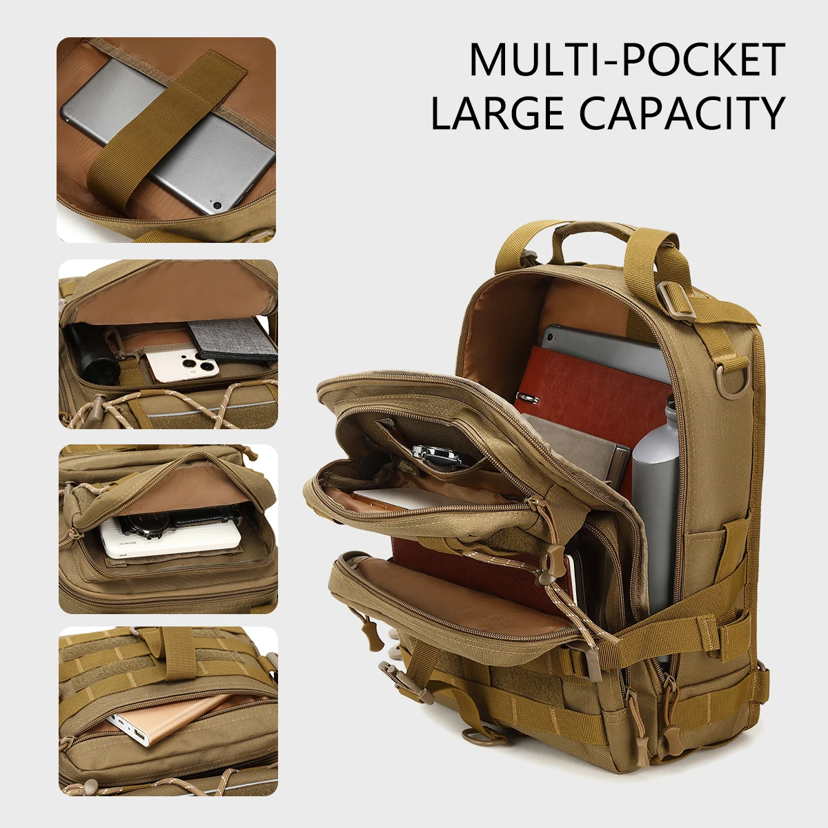 One-Shoulder Messenger Bag Outdoor Sports Camouflage Large Chest bag Saddle sac Multifunctional Waterproof Tactical Bags Mochila