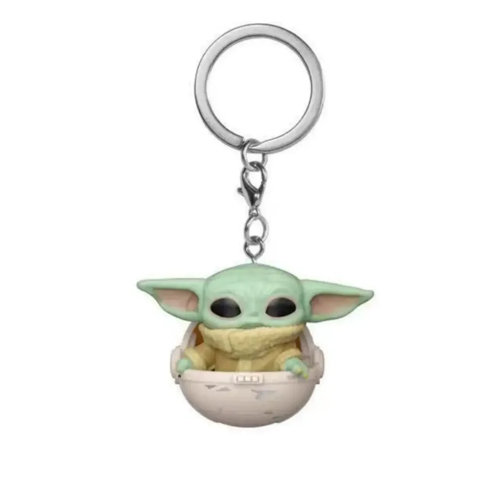 HOT Keychain Star Wars Obi-wan Kenobi The Child Baby Yoda with Cup Boba Fett the Mandalo Pocket PVC Figure Toys Keyring