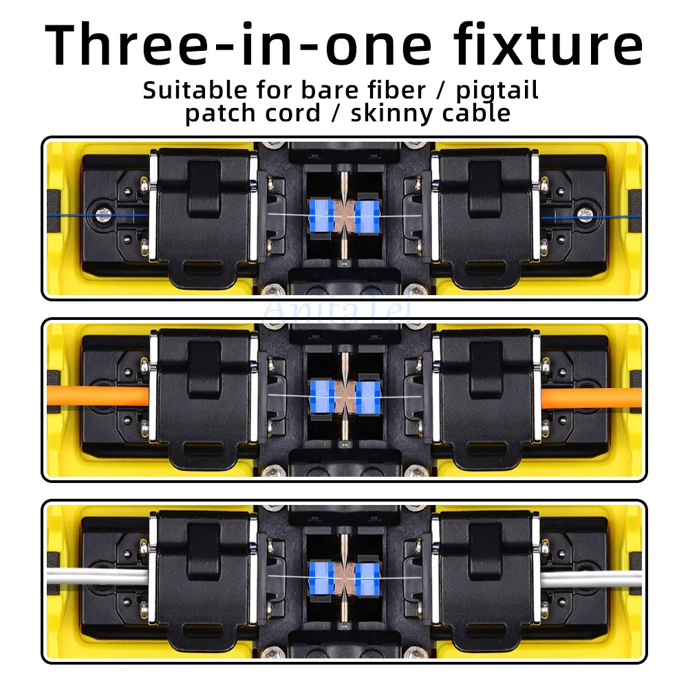 Fusion Splicer Original สาม-In-One CLAMP A-60F/A-87S/A-81S/A-88S/A-80S/A-86S ร่องสายจัมเปอร์ Pigtail Bare Fiber