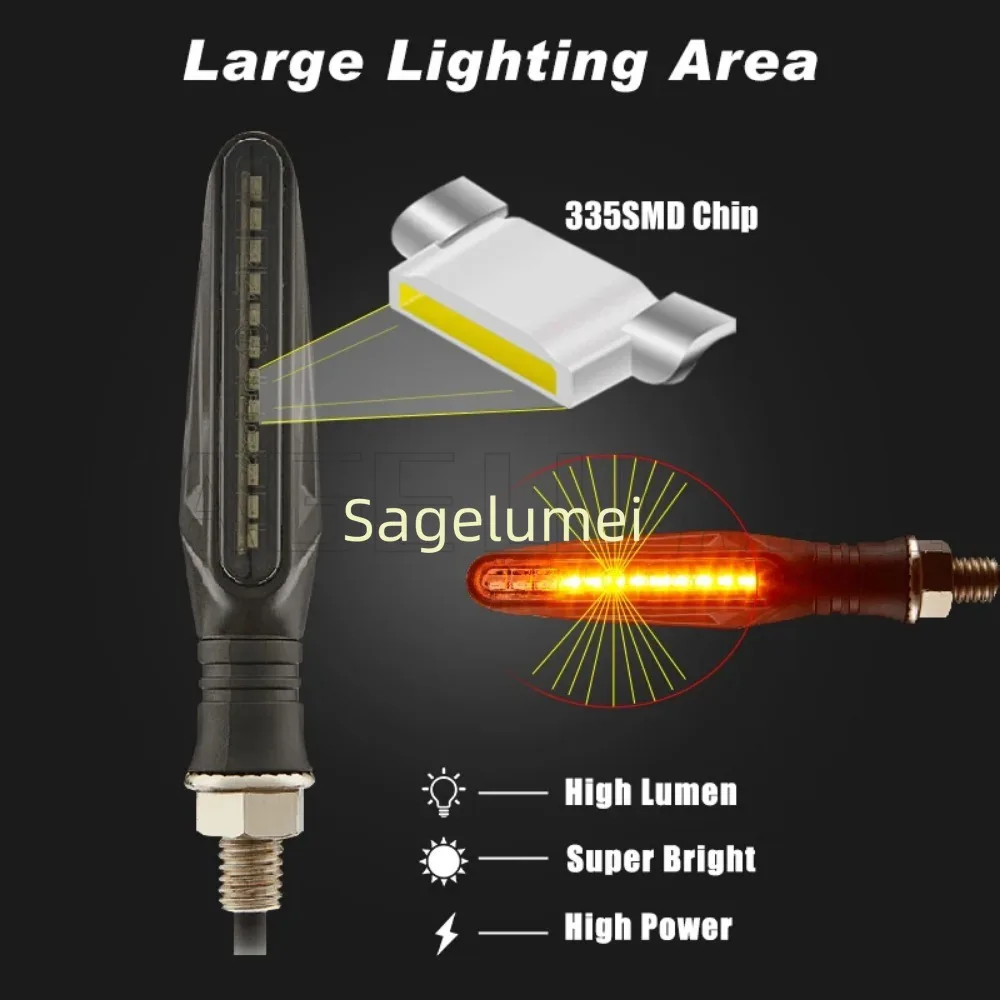 Motorcycle E11 Led Turn Signals Directional Indicators Flashing Rear Tail Brake Flasher Light Stop Signal Light Motorcycle Lamp