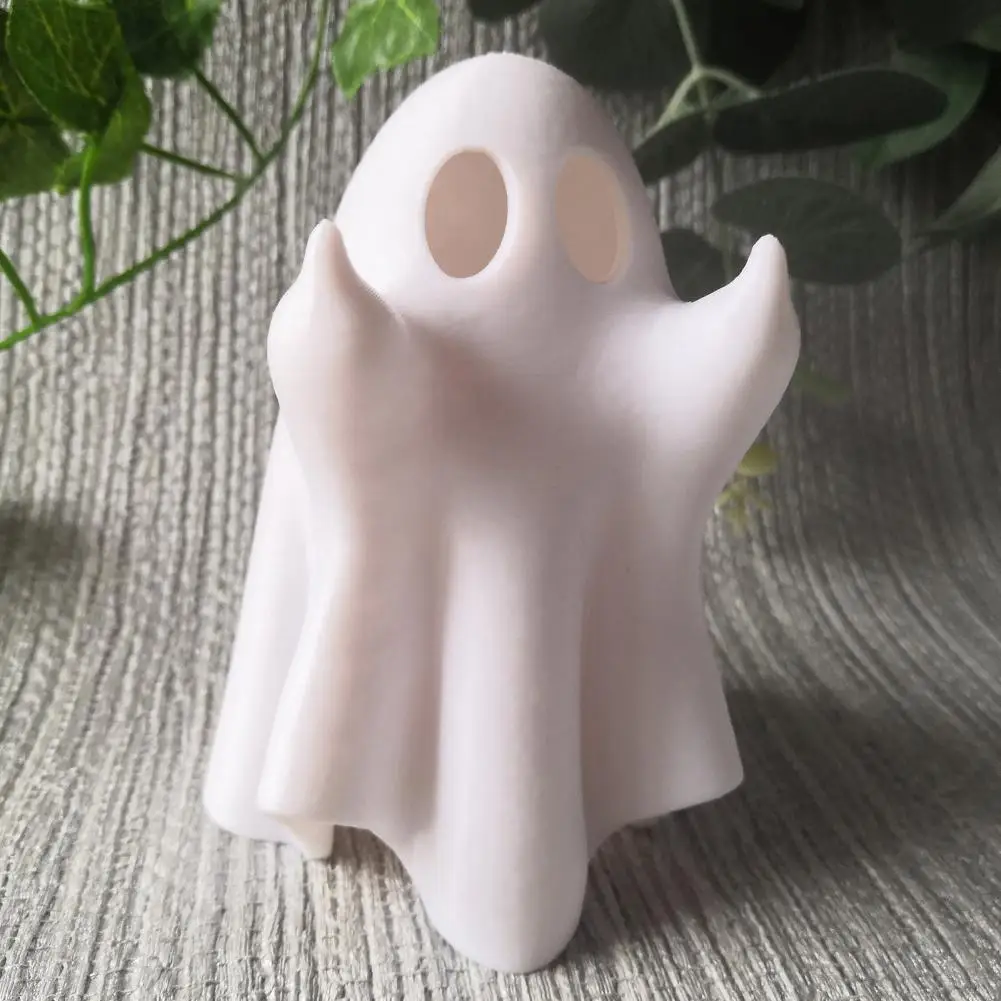 Figurina fantasma dito medio di Halloween con luce spettrale statua in resina fantasma in miniatura scultura fantasma luminosa ornamento da tavolo