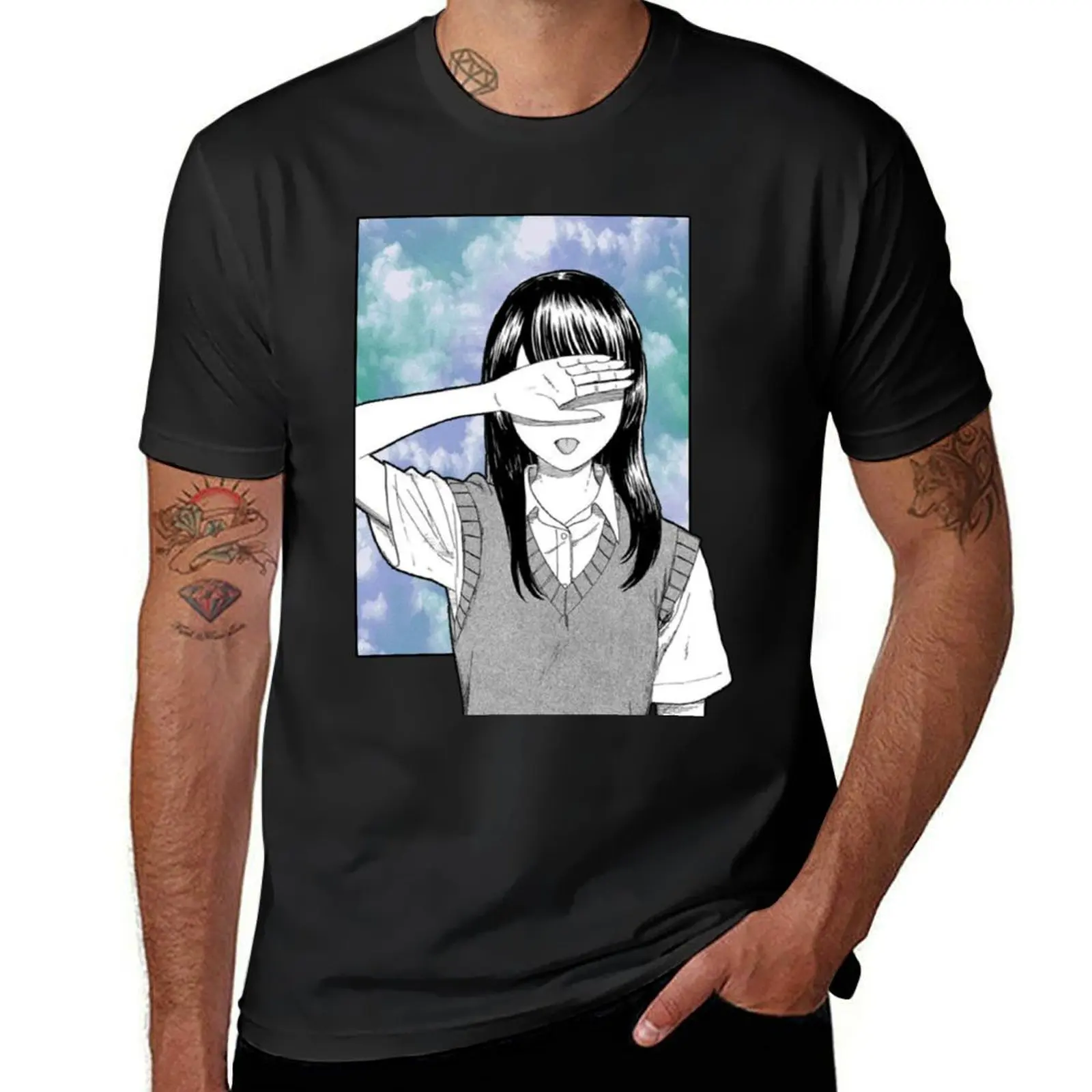 LONELY GIRL - SAD JAPANESE ANIME AESTHETIC T-Shirt oversized quick-drying plain t shirts men