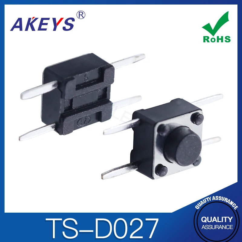10pcs TS-D027 Touch Switch 4-pin 6 * 6 flat stick round head small key electronic connector button accessories