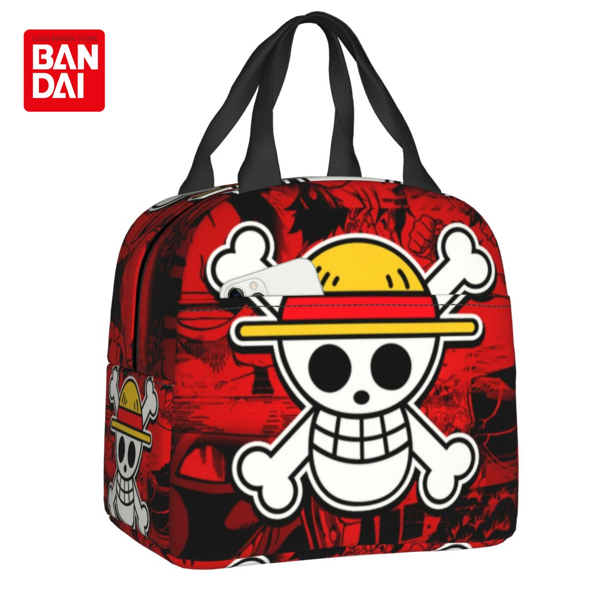 Custom Anime One Piece Lunch Bag Women Thermal Cooler Insulated Lunch Boxes for Adult Office