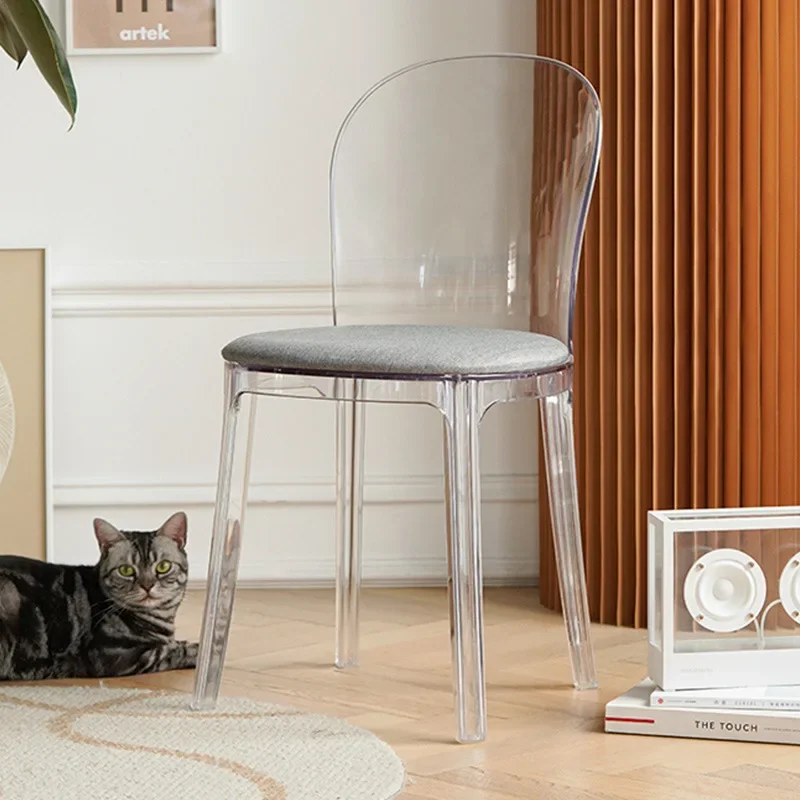 Chaise transparente décontractée, chaise de salle à manger en plastique acrylique et cristal, mode simple et moderne, chaise de bureau, chaise de négociation