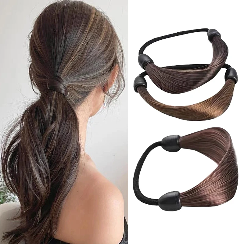 Wig Braided Rubber Band Elastic Hair Rope Tie Head Hair Ring Wig Braid Fixed Hairstyle Elastic Band Extension Ponytail Holder