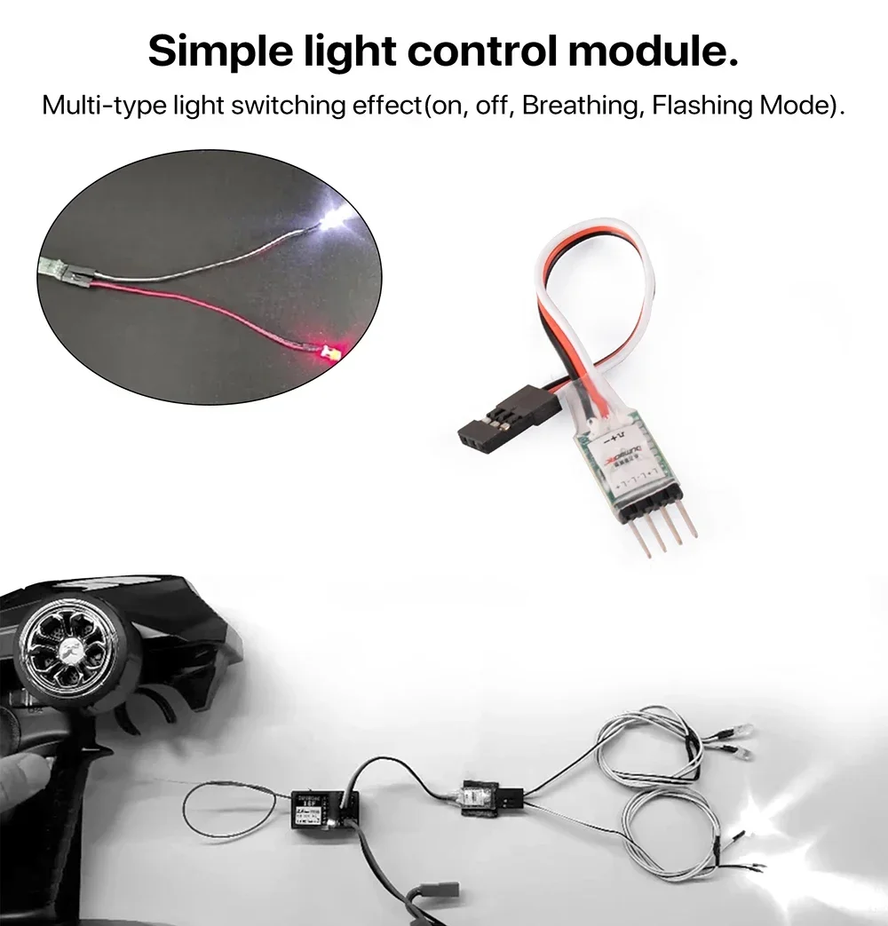 DUMBORC 3CH LED Lamp Licht Controller Module Schakelpaneel Systeem Aan/Uit JR Plug voor RC Mini Auto Vrachtwagen Boot Vaste vleugel Onderdelen