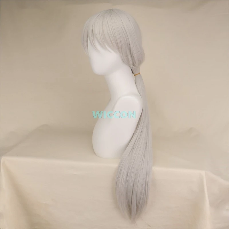 Anime Quaanxi Cosplay Silver Gray Long Wig Eyes Patch Women Cosplay Anime Halloween Party Role Play Heat-resistant Fiber Hair view 4