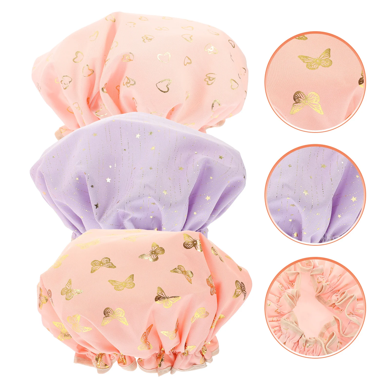 3 قطع من قبعة الاستحمام المقاومة للماء للأطفال، واقي شعر الطفل المرن، قبعات استحمام ناعمة قابلة لإعادة الاستخدام للاستحمام للأطفال