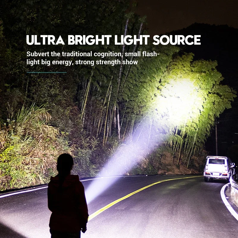 3*SST20 LED Super Bright Handheld Flashlight - High Quality Rechargeable USB Torch, Waterproof with CAP CLIP for Hiking Camping