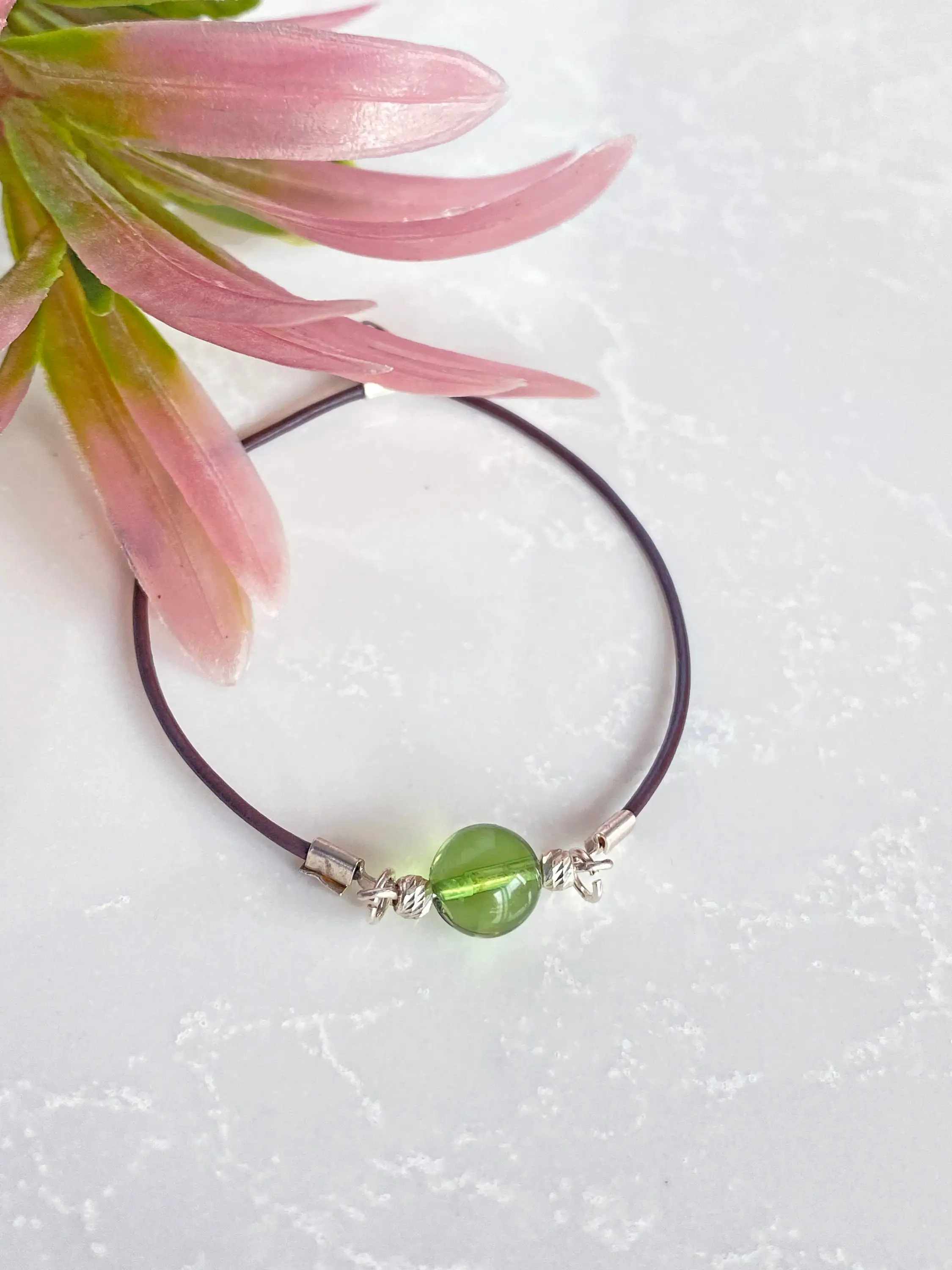 

Caribbean Green Amber Bracelet, Beaded bracelet, 925 Sterling Silver Amber Bracelet for Women, Amber Jewelry