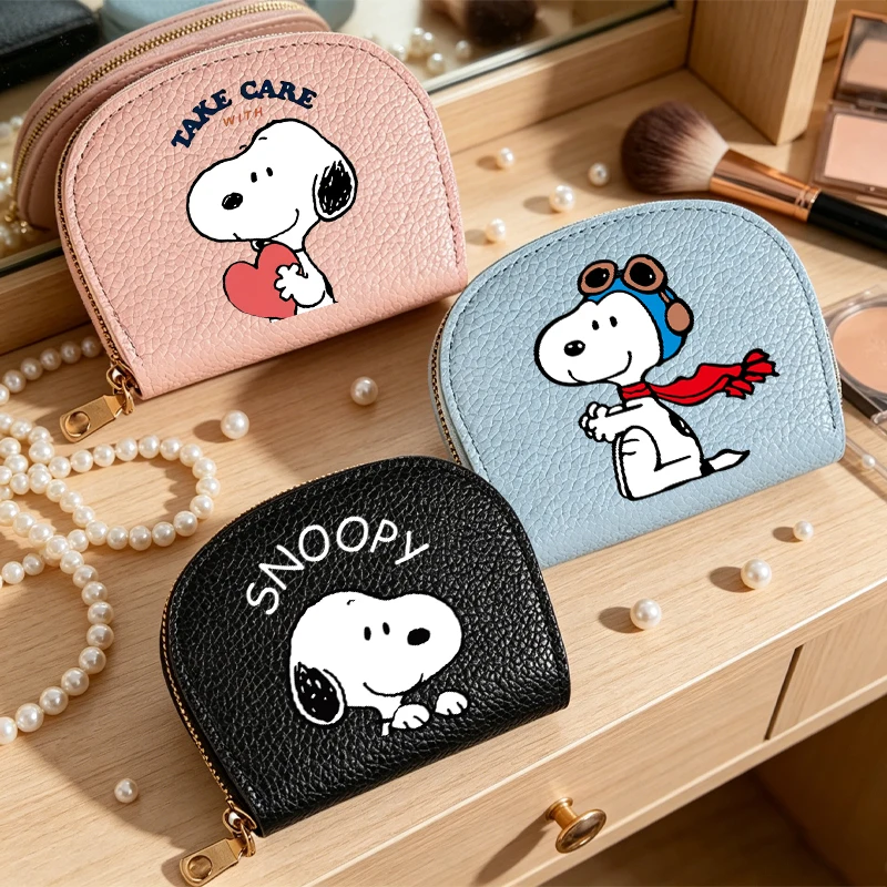 Snoopys Cute Shell Wallets for Women Anime Cartoon Fashion M