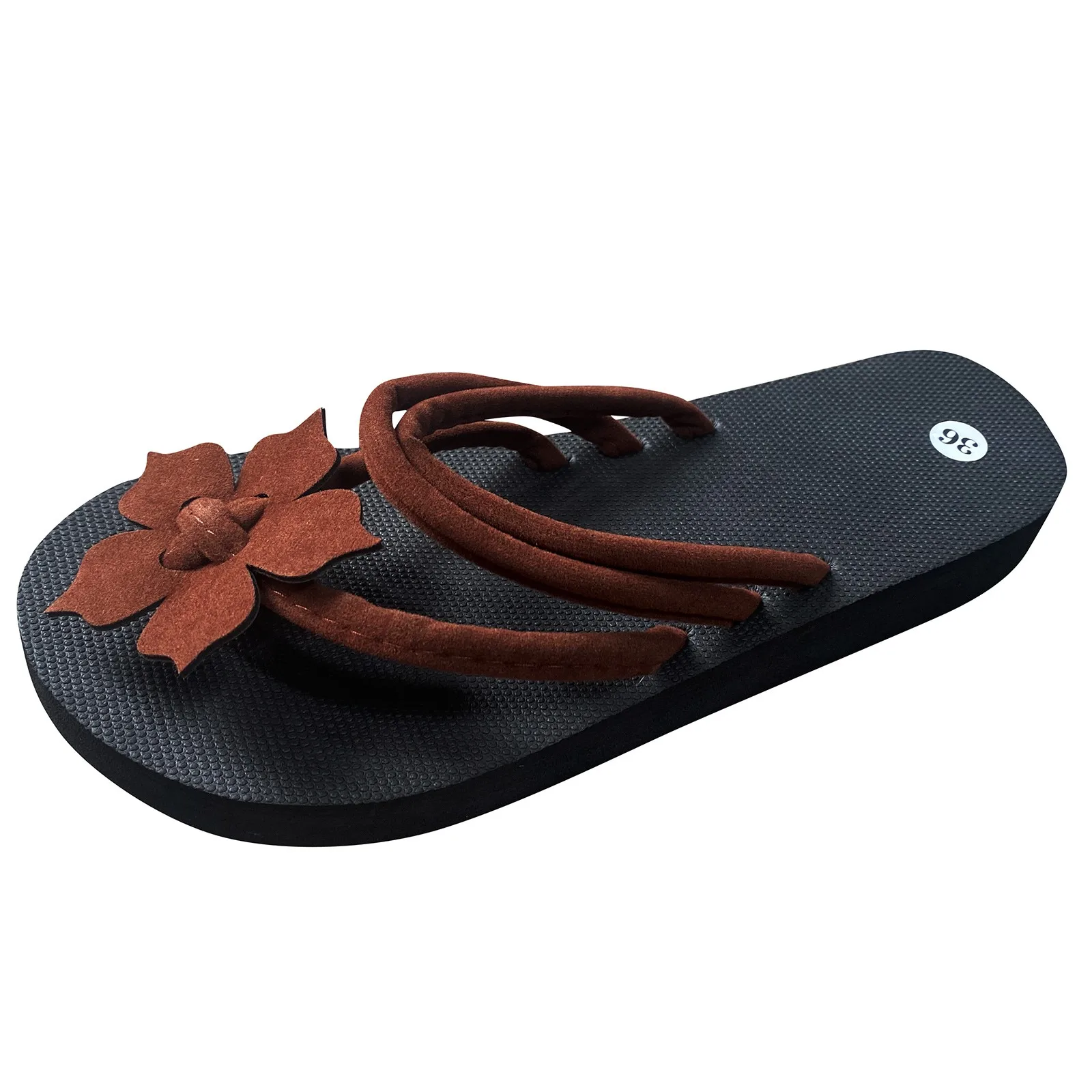 Zapatillas ligeras antideslizantes para mujer, chanclas planas para exteriores, sandalias básicas para el hogar, color negro, 2023