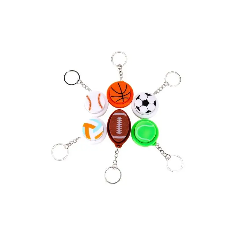 Mini Sports Ball Keychain 1Pcs 3D Printed Football Fidget Toy for Stress Relief Childrens Party Bag Fillers view 2