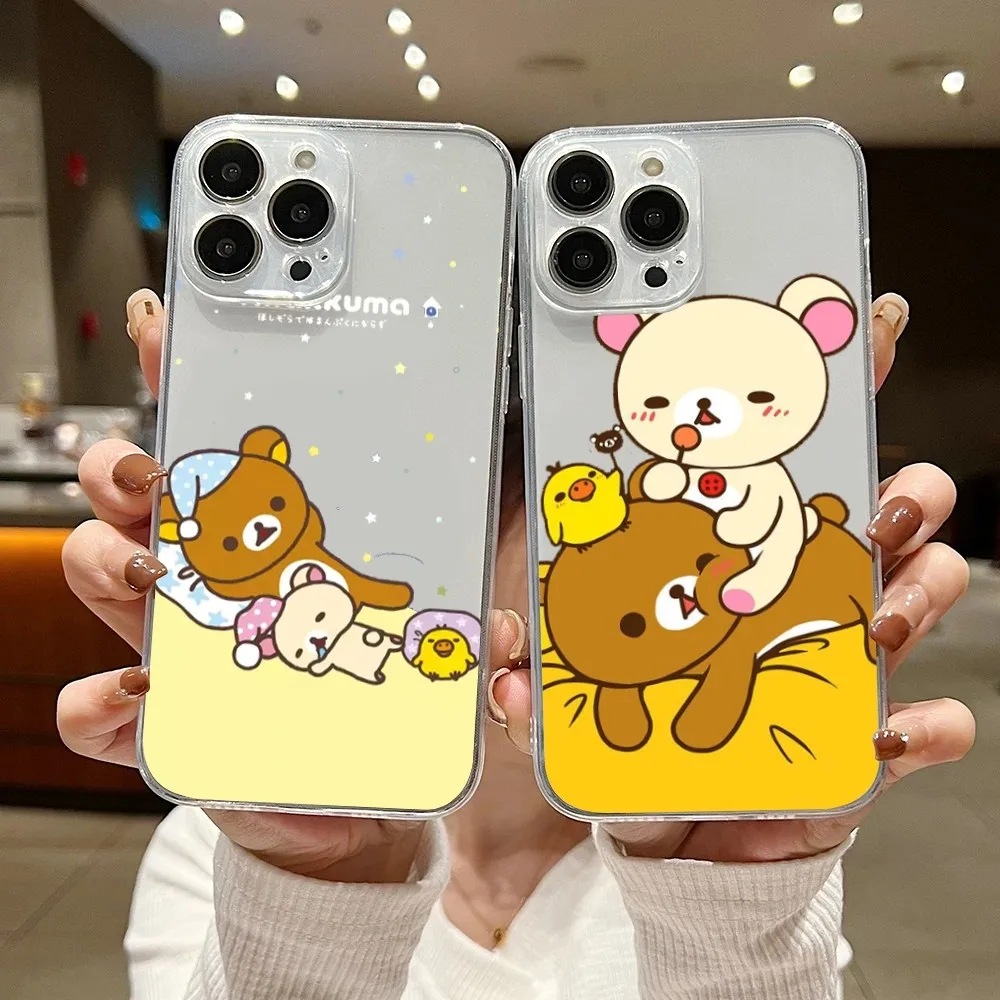 R-Rilakkuma Phone Case For iPhone 15 14 13 11 12 Pro Max XS XR Shell