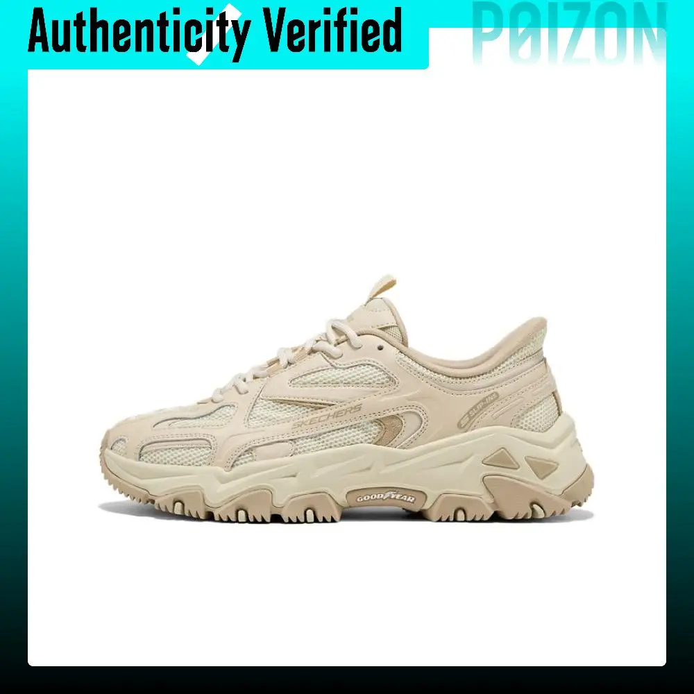 Skechers OUTDOOR WOMENS Textile, Synthetic Leather Breathable Support Low top Chunky Sneakers Women's Natural 180327-NAT