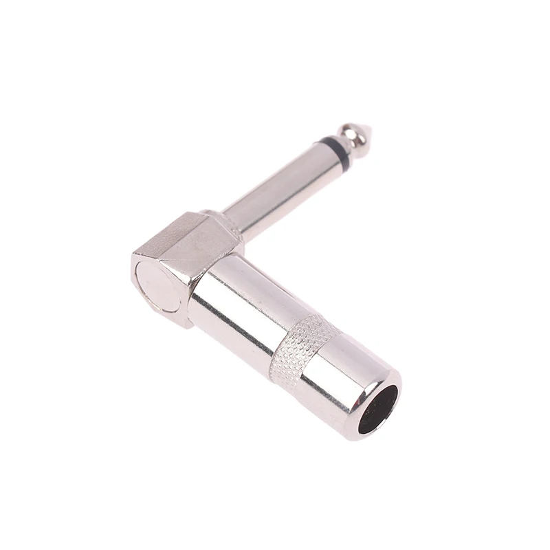 Metal 6.35mm Plug Right Angle Male Mono Plug L-Shape Audio Connector For Guitar Audio 1/4" 6.35 90 Degree Jack Solder Connector