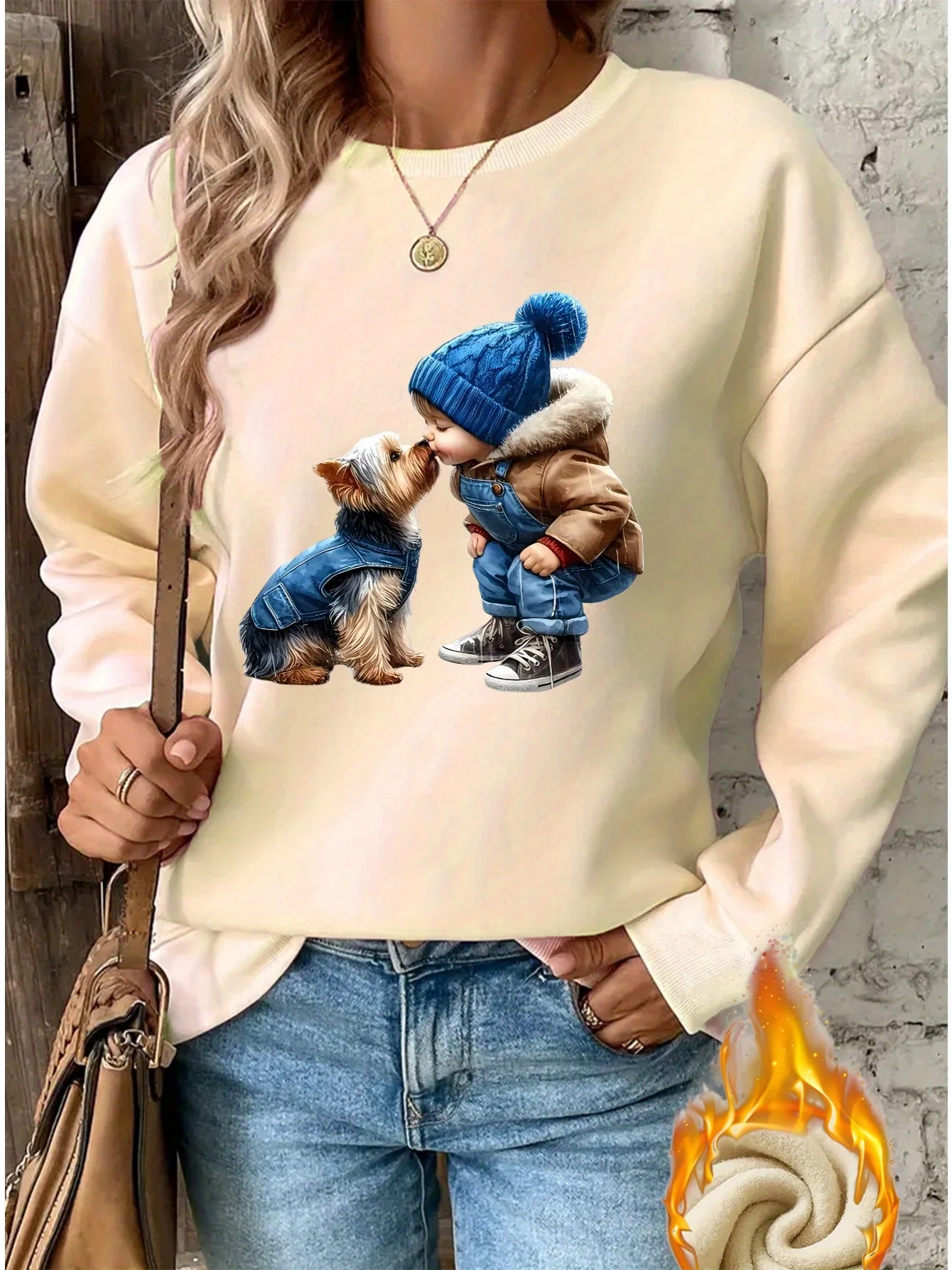 Loose Sweatshirt Casual Long Sleeve Women Autumn and winter  Comfortable Pullover Crewneck Loose Female Clothes
