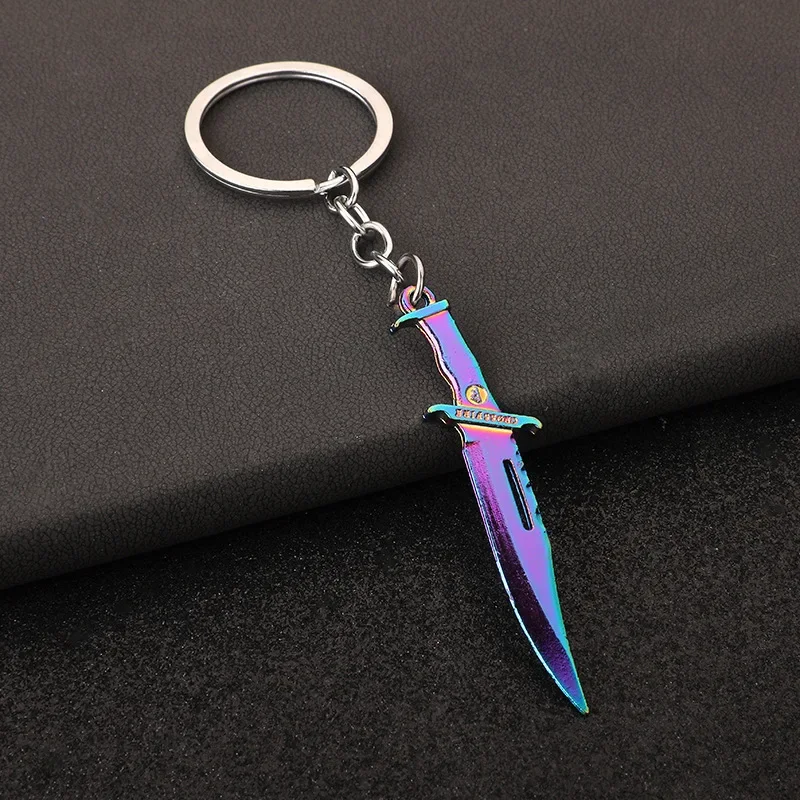 Mini Valorant  Melee Reaver 2.0 Karambit Keychain Game Peripheral Samurai Dagger Model Metal Key Ring Pendant Jewelry Male Gift