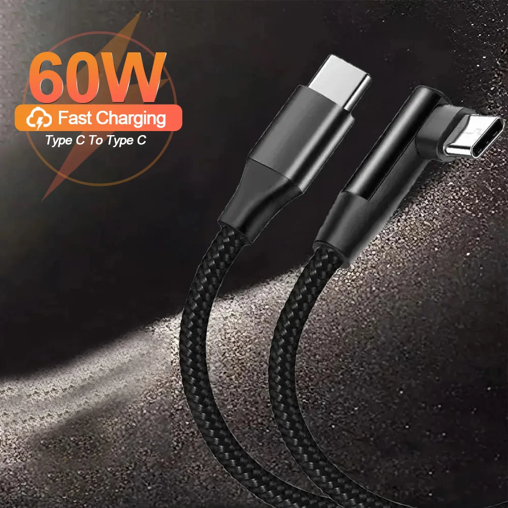 60W USB C To Type C Cable For iPhone 15 Pro Max Plus Fast Charging USB C Charger Cord For Huawei P40 P30 Xiaomi Samsung