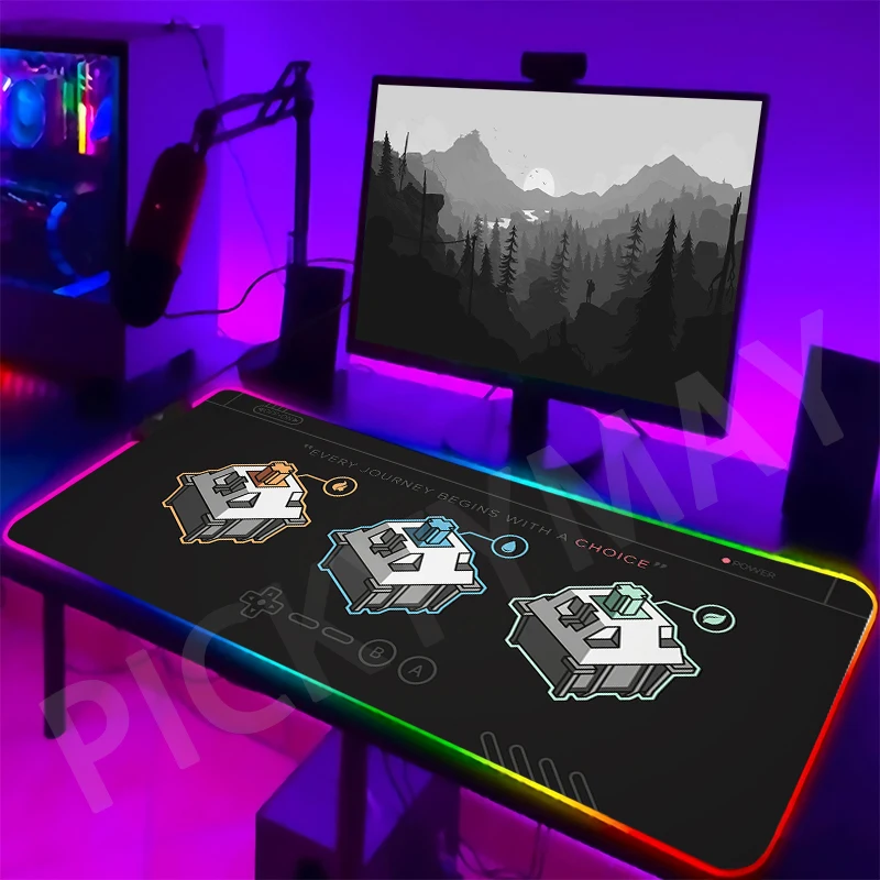 

Large LED Desk Mats Keycaps Design XXL RGB Computer Mousepad 90x40cm Backlight Keyboard Mat Table Pad Gamer Luminous Mousepads