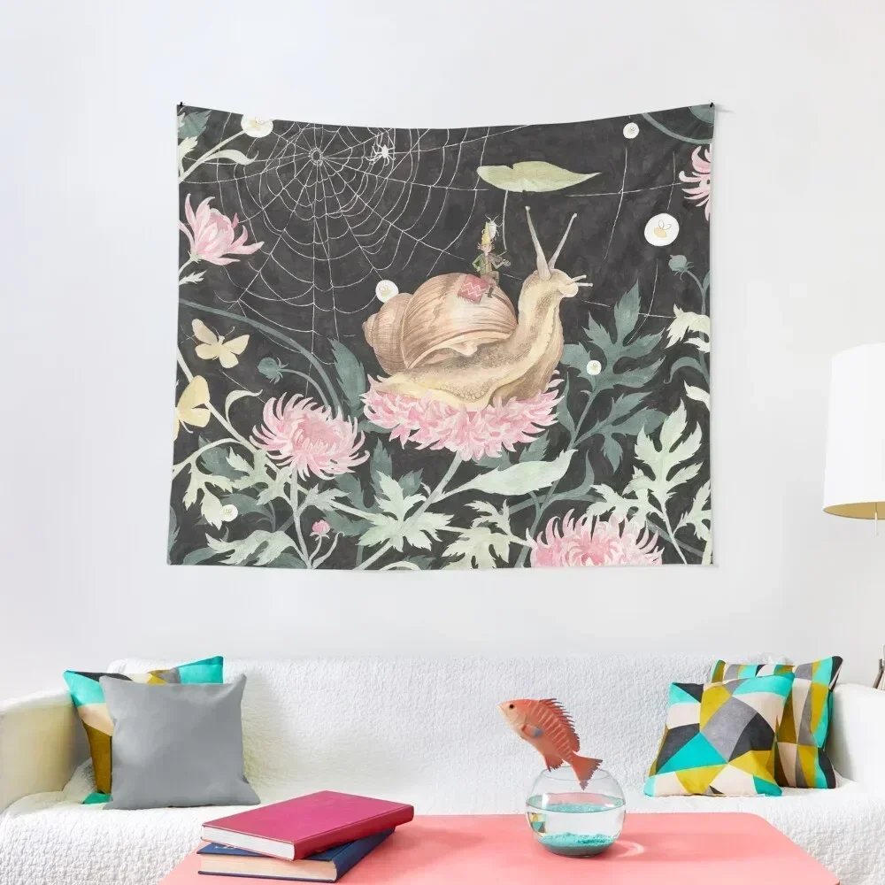 

Snailboy & Peonies Tapestry Room Decore Aesthetic Tapete For The Wall Art Mural Tapestry