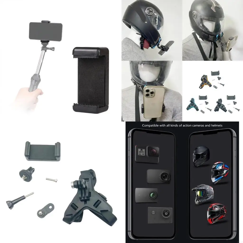 Multi Purpose Helmets Strap Mount for Sports Cameras Mobile Devices 6pcs/pack HX5E