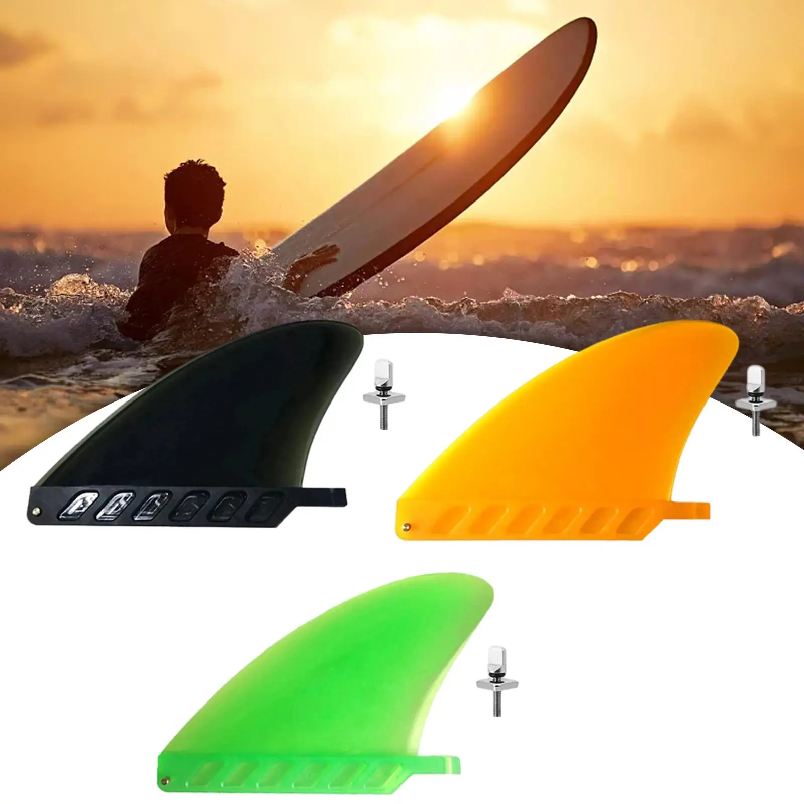 Surfboard Fins Surf Fins Center Fins Single Fin for Cruiser Deck Water Sports Surfing